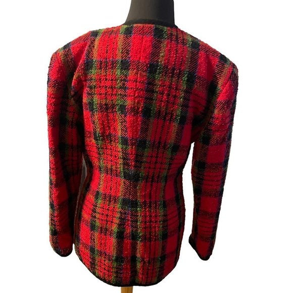 Vintage Emanuel Ungaro  Women's Wool Blend Plaid Blazer‎ - Picture 4 of 7
